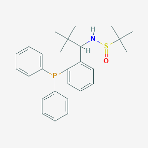 molecular formula C27H34NOPS B6289967 N-{1-[2-(diphenylphosphanyl)phenyl]-2,2-dimethylpropyl}-2-methylpropane-2-sulfinamide CAS No. 1595319-94-0