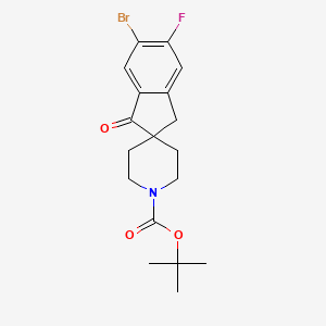 molecular formula C18H21BrFNO3 B6290065 tert-Butyl 6-bromo-5-fluoro-1-oxo-spiro[indane-2,4'-piperidine]-1'-carboxylate CAS No. 2245084-46-0