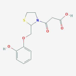2-((2-Hydroxyphenoxy)methyl)-beta-oxo-3-thiazolidinepropanoic acid