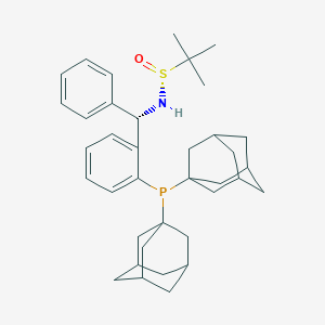 molecular formula C37H50NOPS B6290180 [S(R)]-N-[(S)-[2-(Diadamantanphosphino)phenyl]phenylmethyl]-2-methyl-2-propanesulfinamide CAS No. 1929530-55-1