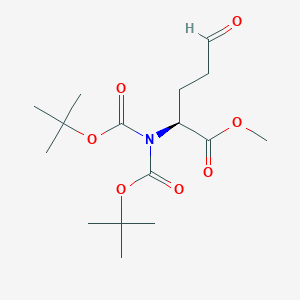 molecular formula C16H27NO7 B062902 Methyl (2S)-2-(bis(tert-butoxycarbonyl)amino)-5-oxopentanoate CAS No. 192314-71-9