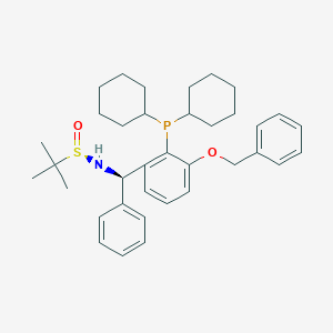 [S(R)]-N-[(R)-[(3-(benzyloxy)-2-(dicyclohexylphosphino)phenyl)phenylmethyl]-2-methyl-2-propanesulfinamide, 95%