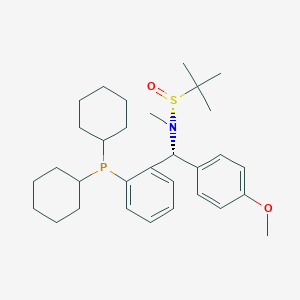[S(R)]-N-[(R)-[2-(dicyclohexylphosphanyl)phenyl](4-methoxyphenyl)methyl]-N,2-dimethyl-2-propanesulfinamide, 95%