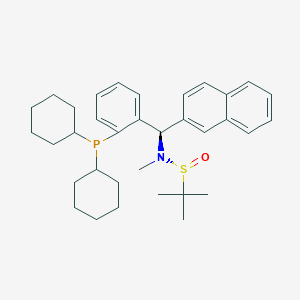 [S(R)]-N-[(R)-[2-(dicyclohexylphosphino)phenyl]-2-naphthalenylmethyl]-N,2-dimethyl-2-propanesulfinamide, 95%
