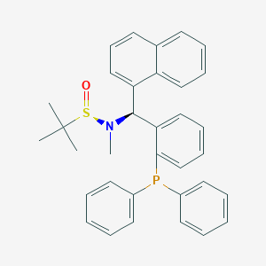 molecular formula C34H34NOPS B6290421 [S(R)]-N-[(S)-[2-(Diphenylphosphino)phenyl]-1-naphthalenylmethyl]-N,2-dimethyl-2-propanesulfinamide CAS No. 2416748-57-5