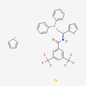 molecular formula C33H26F6FeNOP B6290453 N-[(1S)-(1-Ferrocenyl)-2-(diphenylphosphino)ethyl)]-3,5-bis(trifluoromethyl)-benzamide CAS No. 2131816-17-4
