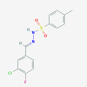molecular formula C14H12ClFN2O2S B6290799 N'-(3-Chloro-4-fluorobenzylidene)-4-methylbenzenesulfonohydrazide CAS No. 2131827-24-0
