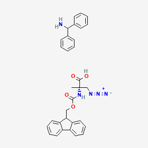 molecular formula C32H31N5O4 B6291158 Fmoc-beta-azido-aib-oh bha oh CAS No. 1926163-90-7