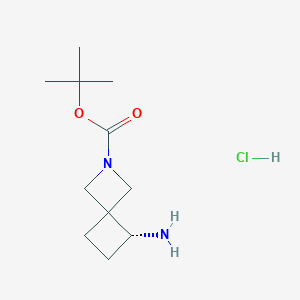 molecular formula C11H21ClN2O2 B6291224 tert-butyl (7R)-7-amino-2-azaspiro[3.3]heptane-2-carboxylate;hydrochloride CAS No. 2198056-37-8
