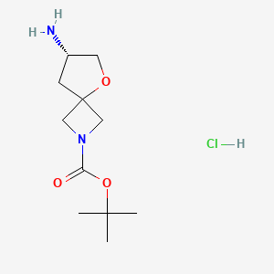 molecular formula C11H21ClN2O3 B6291341 tert-butyl (7S)-7-amino-5-oxa-2-azaspiro[3.4]octane-2-carboxylate;hydrochloride CAS No. 2640149-78-4