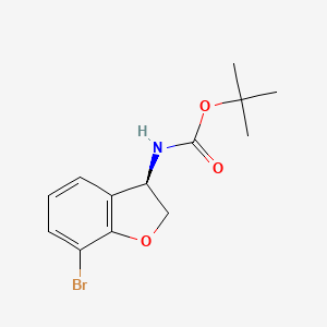molecular formula C13H16BrNO3 B6291415 tert-butyl N-[(3R)-7-bromo-2,3-dihydro-1-benzofuran-3-yl]carbamate CAS No. 2165942-43-6