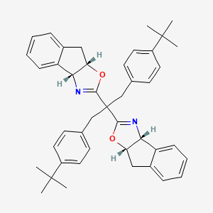 molecular formula C43H46N2O2 B6291493 (3aR,3a'R,8aS,8a'S)-2,2'-(1,3-Bis(4-(t-butyl)phenyl)propane-2,2-diyl)bis(8,8a-dihydro-3aH-indeno[1,2-d]oxazole) CAS No. 2182671-16-3