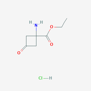 molecular formula C7H12ClNO3 B6291514 Ethyl 1-amino-3-oxo-cyclobutanecarboxylate;hydrochloride CAS No. 2603561-30-2