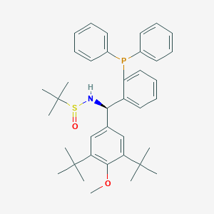 molecular formula C38H48NO2PS B6291575 [S(R)]-N-[(R)-[3,5-bis(1,1-dimethylethyl)-4-methoxyphenyl][2-(diphenylphosphino)phenyl]methyl]-2-methyl-2-propanesulfinamide, 95% CAS No. 1616688-64-2