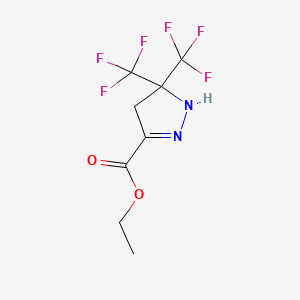 molecular formula C8H8F6N2O2 B6292053 Ethyl 5,5-bis(trifluoromethyl)-1H-pyrazol-2-ine-3-carboxylate CAS No. 145694-12-8