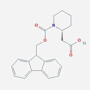molecular formula C22H23NO4 B062923 (R)-(1-Fmoc-piperidin-2-YL)-acetic acid CAS No. 193693-63-9