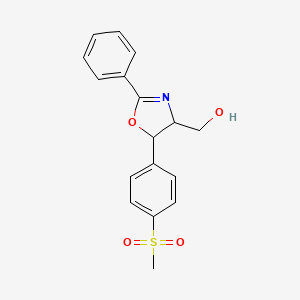 B6292386 4,5-Dihydro-5-[4-(methylsulfonyl)phenyl]-2-phenyl-4-oxazolemethanol, 97% CAS No. 1357626-00-6