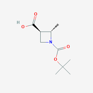 molecular formula C10H17NO4 B6292483 trans-1-t-Butoxycarbonyl-2-methyl-azetidine-3-carboxylicacid CAS No. 2231666-00-3
