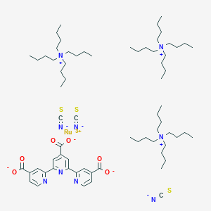 molecular formula C69H116N9O6RuS3 B6292492 2,6-bis(4-carboxylatopyridin-2-yl)pyridine-4-carboxylate;ruthenium(3+);tetrabutylazanium;triisothiocyanate CAS No. 359415-47-7