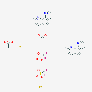 Acetato(2,9-dimethyl-1,10-phenanthroline)palladium(II) dimer bis(trifluoromethanesulfonate), 99%