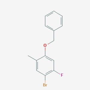 molecular formula C14H12BrFO B6292715 1-(Benzyloxy)-4-bromo-5-fluoro-2-methylbenzene CAS No. 2234291-69-9