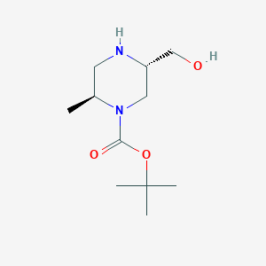 molecular formula C11H22N2O3 B6292737 tert-butyl (2S,5S)-5-(hydroxymethyl)-2-methylpiperazine-1-carboxylate CAS No. 2375424-00-1