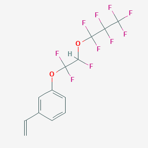 molecular formula C13H8F10O2 B6292744 3-[2'-(Perfluoropropoxy)-1',1',2'-trifluoroethoxy]vinylbenzene;  97% CAS No. 129051-93-0