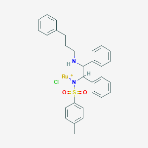 B6292812 {N-[3-(eta6-Phenyl)propyl]-[(1R-2R)-1,2-diphenyl-1-4-methylbenzenesulfonylamidato(kN')-ethyl-2-amino-(kN)]}ruthenium(II) CAS No. 1192620-83-9