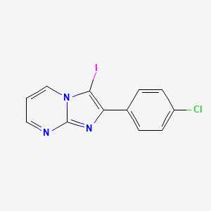 molecular formula C12H7ClIN3 B6292952 2-(4-Chlorophenyl)-3-iodoimidazo[1,2-a]pyrimidine CAS No. 2404734-38-7