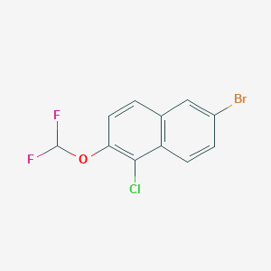 molecular formula C11H6BrClF2O B6293865 6-Bromo-1-chloro-2-(difluoromethoxy)naphthalene CAS No. 2379321-68-1