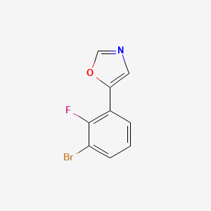 molecular formula C9H5BrFNO B6294215 5-(3-bromo-2-fluorophenyl)oxazole CAS No. 2017304-12-8