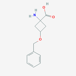 molecular formula C12H15NO3 B062945 1-Amino-3-(benzyloxy)cyclobutanecarboxylic acid CAS No. 191110-50-6