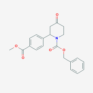 Benzyl 2-(4-(methoxycarbonyl)phenyl)-4-oxopiperidine-1-carboxylate
