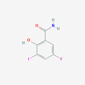molecular formula C7H5FINO2 B6294743 5-Fluoro-2-hydroxy-3-iodo-benzamide CAS No. 2387111-72-8