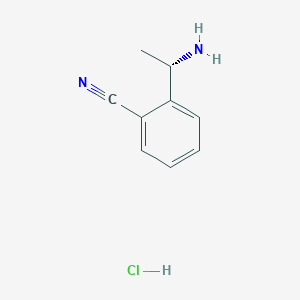 molecular formula C9H11ClN2 B6294773 (S)-2-(1-Aminoethyl)benzonitrile hydrochloride CAS No. 1213467-90-3