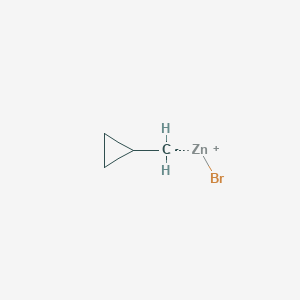 molecular formula C4H7BrZn B6294860 cyclopropylmethylzinc bromide, 0.50 M in THF CAS No. 2598265-49-5