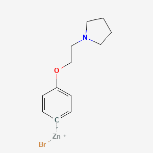 (4-(2-(Pyrrolidin-1-yl)ethoxy)phenyl)zinc bromide, 0.25 M in THF