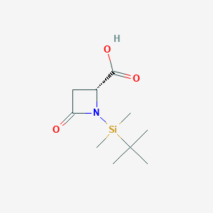 molecular formula C10H19NO3Si B062949 (R)-1-(tert-Butyldimethylsilyl)-4-oxoazetidine-2-carboxylic acid CAS No. 162856-35-1