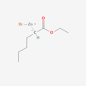 molecular formula C8H15BrO2Zn B6294911 1-Ethoxy-1-oxohexan-2-ylzinc bromide, 0.50 M in ether CAS No. 38383-90-3