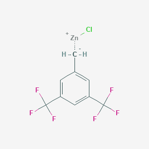 molecular formula C9H5ClF6Zn B6294919 (3,5-Bis(trifluoromethyl)benzyl)zinc chloride CAS No. 1638633-06-3