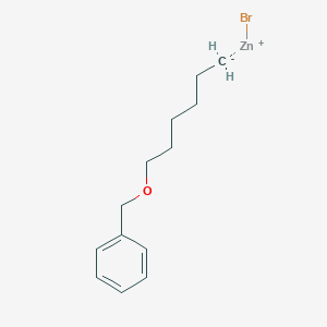 molecular formula C13H19BrOZn B6294921 6-(Benzyloxy)hexylzinc bromide, 0.50 M in THF CAS No. 1307211-23-9