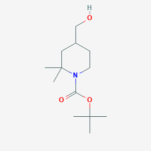 molecular formula C13H25NO3 B6295055 Tert-butyl 4-(hydroxymethyl)-2,2-dimethyl-piperidine-1-carboxylate CAS No. 2167889-81-6