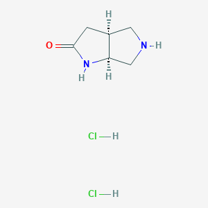 molecular formula C6H12Cl2N2O B6295167 rel-(3aS,6aS)-Hexahydropyrrolo[3,4-b]pyrrol-2(1H)-one dihydrochloride CAS No. 2368824-59-1