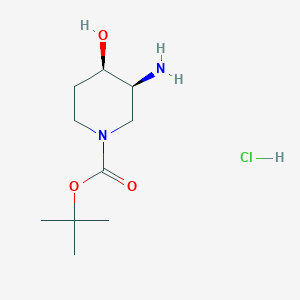 molecular formula C10H21ClN2O3 B6295174 tert-butyl (3S,4R)-3-amino-4-hydroxypiperidine-1-carboxylate hydrochloride CAS No. 2341841-09-4
