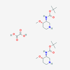 t-Butyl N-[(3R,4S)-4-methoxypiperidin-3-yl]carbamate hemioxalate