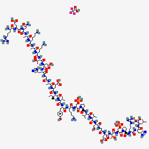 molecular formula C142H231F3N44O54P2 B6295383 H-Arg-Glu-Asn-Ala-Lys-Ala-Lys-Thr-Asp-His-Gly-Ala-Glu-Ile-Val-Tyr-Lys-Ser(PO3H2)-Pro-Val-Val-Ser-Gly-Asp-Thr-Ser(PO3H2)-Pro-Arg-His-Leu-OH.TFA CAS No. 2022956-60-9