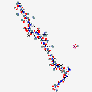 molecular formula C152H249F3N44O52 B6295470 H-Val-Glu-Val-Lys-Ser-Glu-Lys-Leu-Asp-Phe-Lys-Asp-Arg-Val-Gln-Ser-Lys-Ile-Gly-Ser-Leu-Asp-Asn-Ile-Thr-His-Val-Pro-Gly-Gly-Gly-Asn-OH.TFA CAS No. 330456-27-4