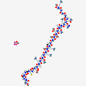 molecular formula C138H231F3N40O44S B6295552 H-Thr-Ala-Pro-Val-Pro-Met-Pro-Asp-Leu-Lys-Asn-Val-Lys-Ser-Lys-Ile-Gly-Ser-Thr-Glu-Asn-Leu-Lys-His-Gln-Pro-Gly-Gly-Gly-Lys-OH.TFA CAS No. 1428134-39-7