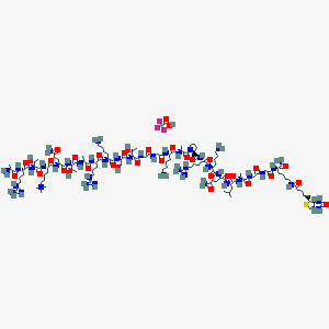 molecular formula C119H213F3N43O34S+ B6295578 H-Ala-Arg-Thr-Lys(Me3)-Gln-Thr-Ala-Arg-Lys-Ser-Thr-Gly-Gly-Lys-Ala-Pro-Arg-Lys-Gln-Leu-Ala-Gly-Gly-Lys(biotinyl)-NH2.TFA CAS No. 2022956-71-2