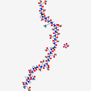 molecular formula C122H190F3N31O59 B6295582 H-Glu-Ser-Pro-Leu-Gln-Thr-Pro-Thr-Glu-Asp-Gly-Ser-Glu-Glu-Pro-Gly-Ser-Glu-Thr-Ser-Asp-Ala-Lys-Ser-Thr-Pro-Thr-Ala-Glu-OH.TFA CAS No. 2022956-54-1
